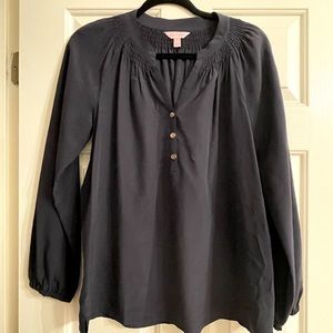 Lilly Pulitzer Elsa Top. Navy. Size Small. Like New